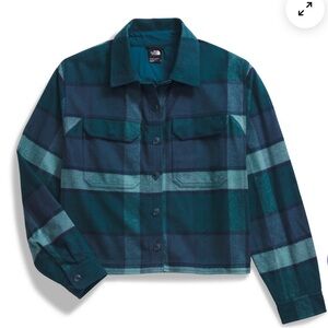 NWT The North Face Women’s Valley Flannel Shirt, Algae Blue